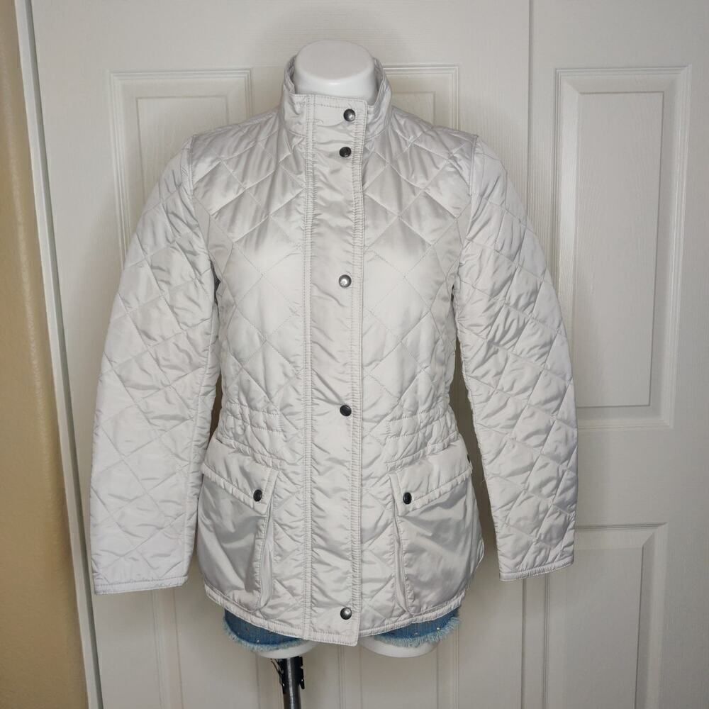 Coach diamond quilted jacket F84993 oyster sz S